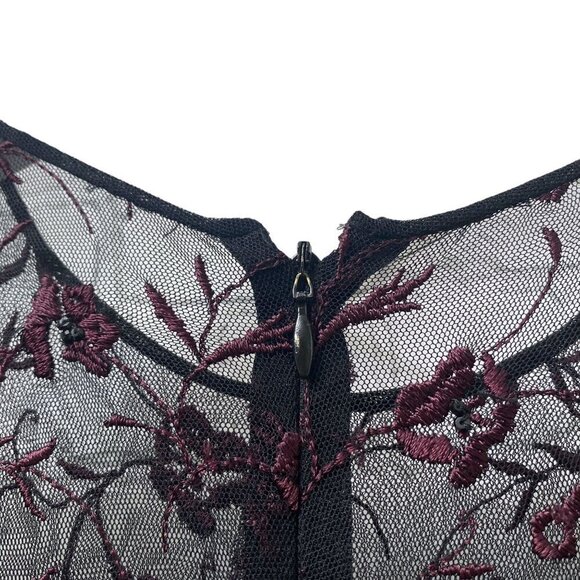 PAMELA DENNIS Couture Silk Evening Gown Sz 10 Formal Long Dress Burgundy Black - Picture 9 of 16